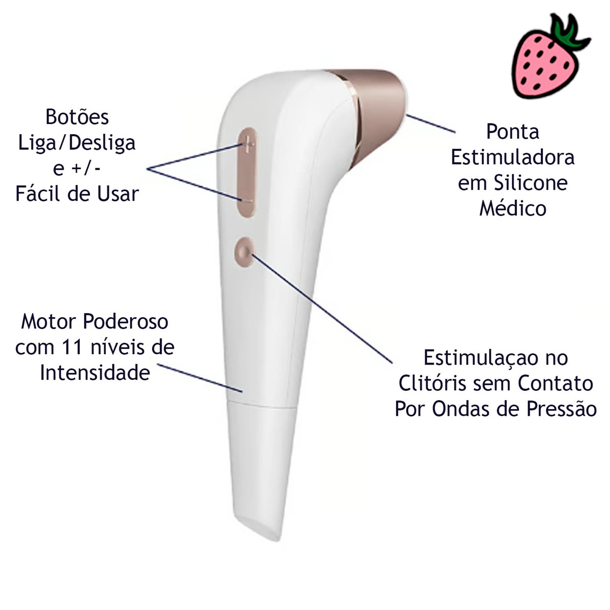 Satisfyer Number 2 - Sugador e Estimulador de Clitóris com Ondas de Pressão à Prova D’Água Satisfyer Number 2 - Sugador e Estimulador de Clitóris com Ondas de Pressão à Prova D’Água