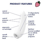 Satisfyer Curvy 1+ - Estimulador Clitoriano com 11 Intensidades de Pulsação e Vibração e Controle via APP