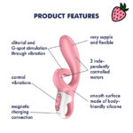 Satisfyer Hug Me - Vibrador Ponto G com Estimulador de Clitóris e Controle via APP