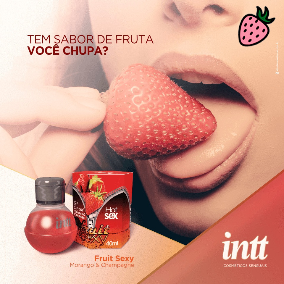 Fruit Sexy Gel Beijável Sabor Morango & Champagne 40ml Intt Fruit Sexy Gel Beijável Sabor Morango & Champagne 40ml Intt