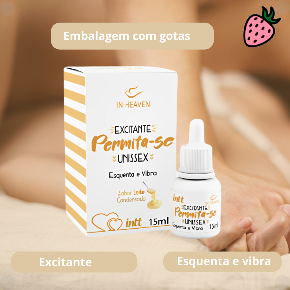 Permita-se Gel Excitante Unissex - Esquenta e Vibra 15ml Intt Permita-se Gel Excitante Unissex - Esquenta e Vibra 15ml Intt