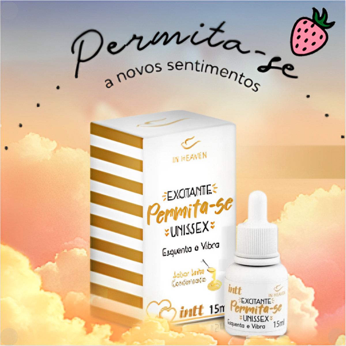 Permita-se Gel Excitante Unissex - Esquenta e Vibra 15ml Intt Permita-se Gel Excitante Unissex - Esquenta e Vibra 15ml Intt
