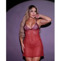 Camisola Anitta em Tule Rendada com Lacinho Hot Love
