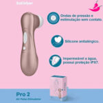 Sugador Satisfyer PRO 2+ UP - Sugador e Estimulador de Clitóris com Ondas de Pressão à Prova D’Água